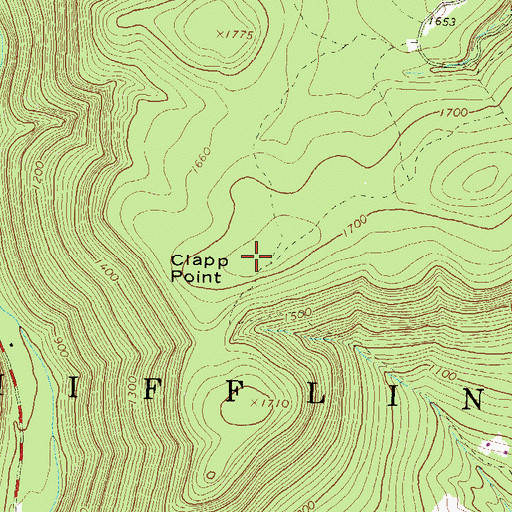 Topographic Map of Clapp Point, PA