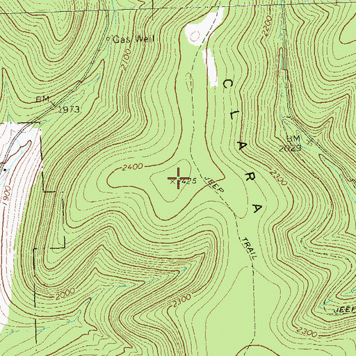 Topographic Map of Clara Hill, PA