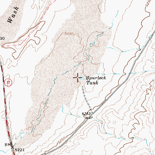 Topographic Map of Spurlock Tank, AZ