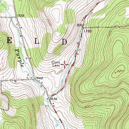 Topographic Map of Clark Cemetery, PA