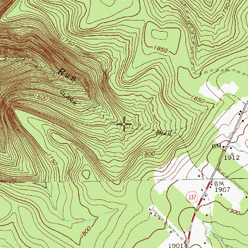 Topographic Map of Clark Trail, PA