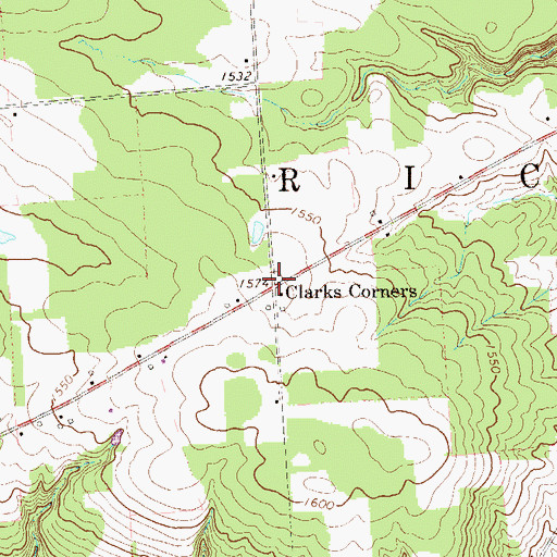 Topographic Map of Clarks Corners, PA