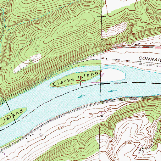 Topographic Map of Clarks Island, PA