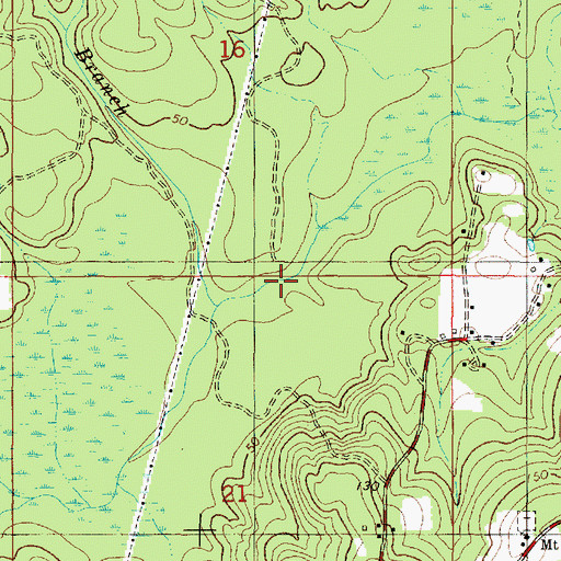 Topographic Map of Deer Branch, AL