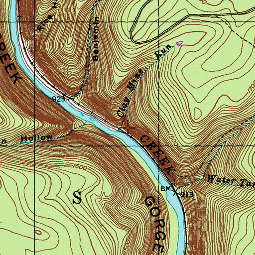 Topographic Map of Clay Mine Run, PA