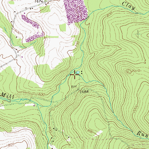 Topographic Map of Clay Run, PA