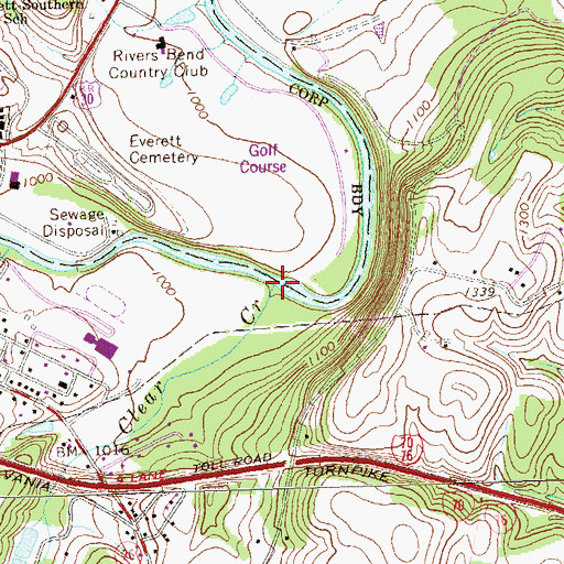 Topographic Map of Clear Creek, PA