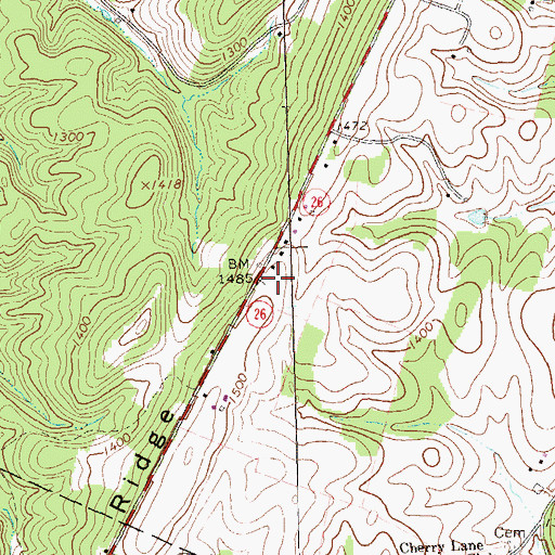 Topographic Map of Clear Ridge, PA