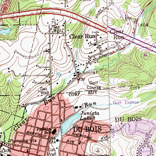 Topographic Map of Clear Run, PA