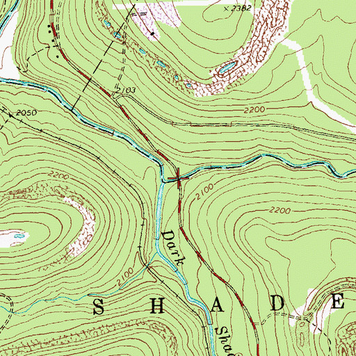 Topographic Map of Clear Shade Creek, PA