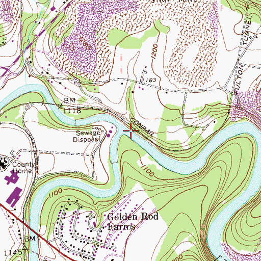 Topographic Map of Clearfield Creek, PA