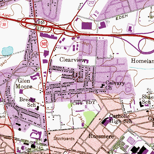 Topographic Map of Clearview, PA