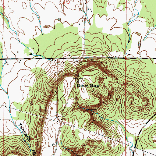 Topographic Map of Deer Gap, AL