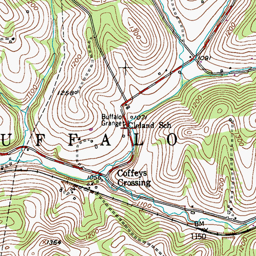 Topographic Map of Cleland School, PA