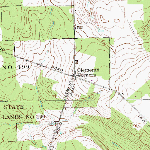 Topographic Map of Clements Corners, PA