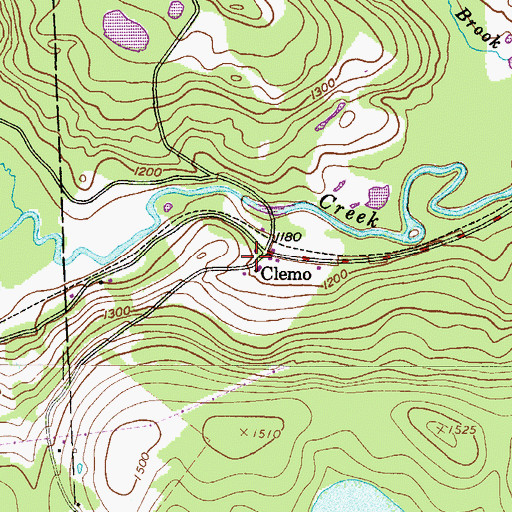 Topographic Map of Clemo, PA