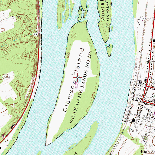 Topographic Map of Clemson Island, PA