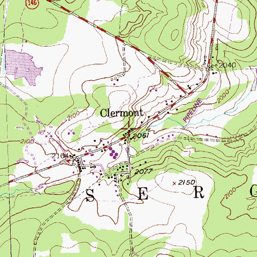 Topographic Map of Clermont, PA