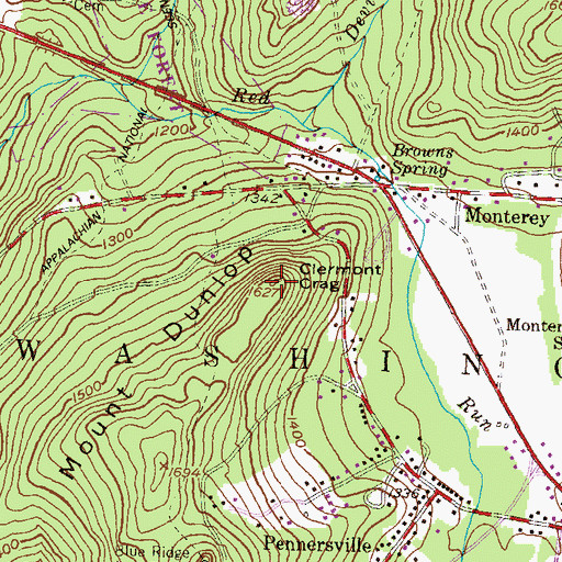 Topographic Map of Clermont Crag, PA