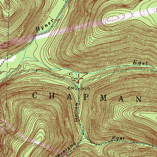 Topographic Map of Cleveland Hollow, PA
