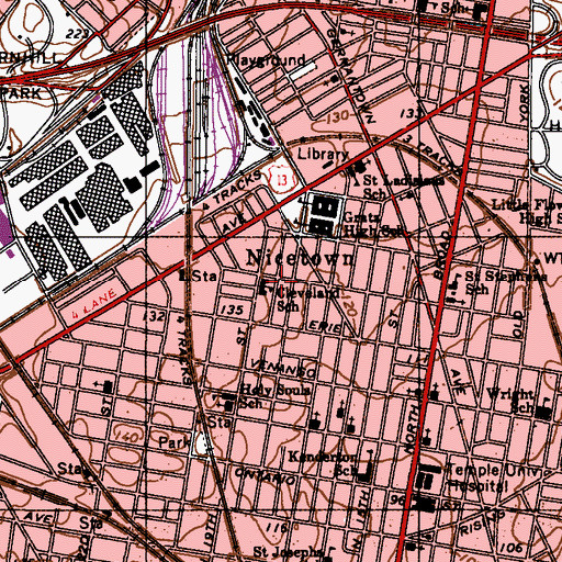 Topographic Map of Cleveland School, PA