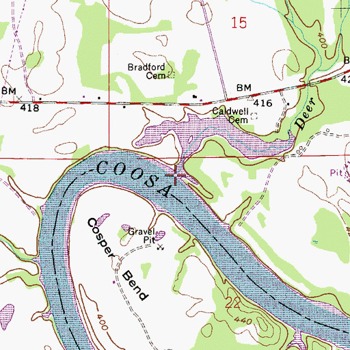 Topographic Map of Deer Lick Branch, AL