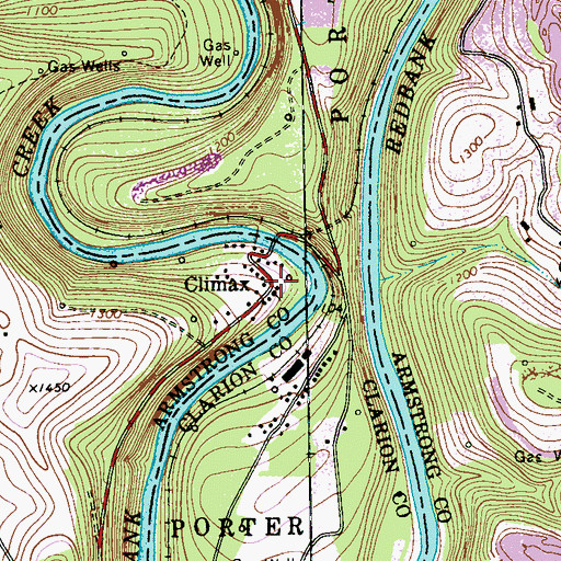 Topographic Map of Climax, PA
