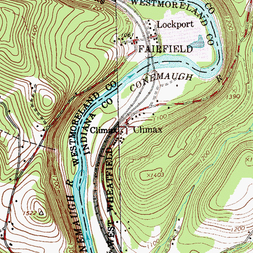 Topographic Map of Climax, PA