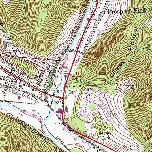 Topographic Map of Climax Hollow, PA
