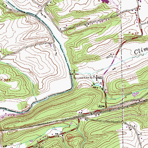 Topographic Map of Climbers Run, PA