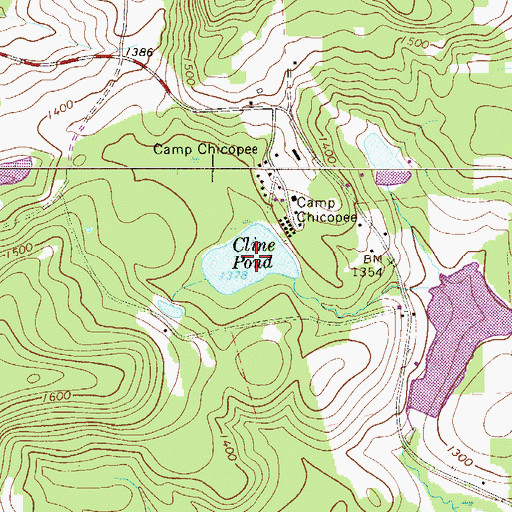 Topographic Map of Cline Pond, PA