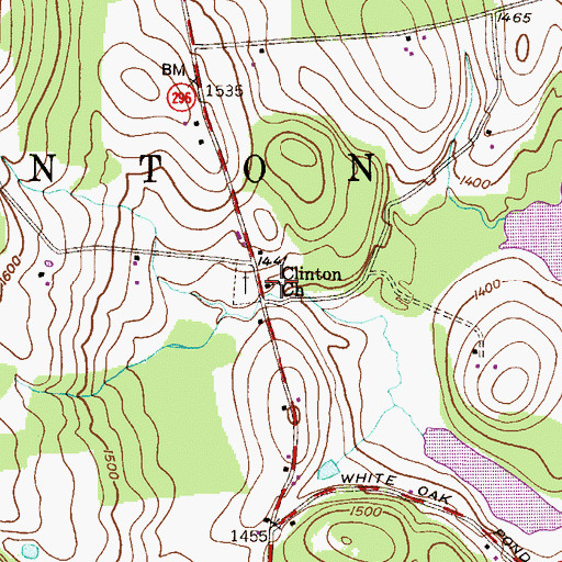 Topographic Map of Clinton Church, PA