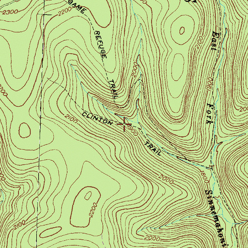 Topographic Map of Clinton Trail, PA