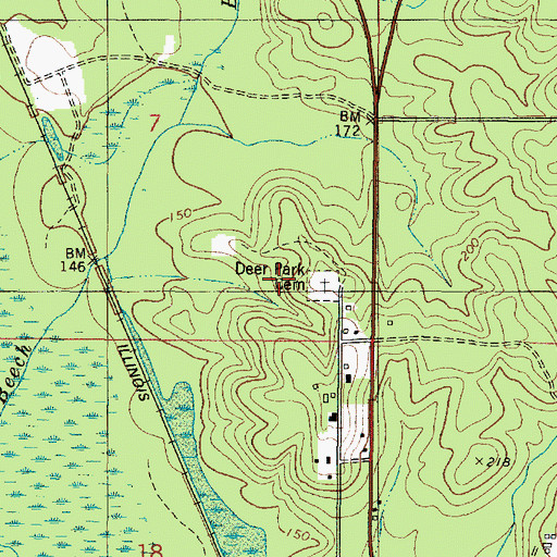 Topographic Map of Deer Park Cemetery, AL