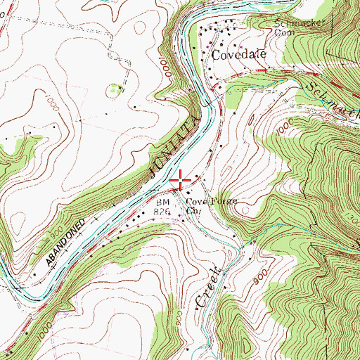 Topographic Map of Clover Creek, PA