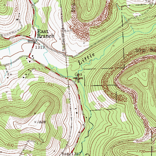 Topographic Map of Clutch Run, PA