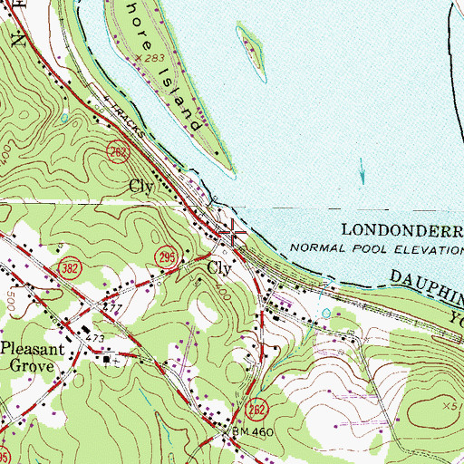 Topographic Map of Cly, PA