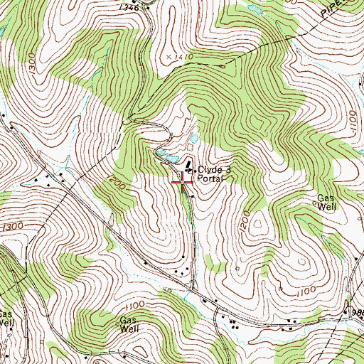 Topographic Map of Clyde 3 Portal, PA