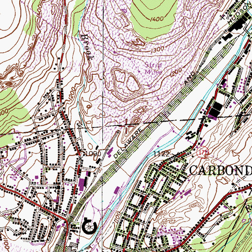 Topographic Map of Coal Brook, PA
