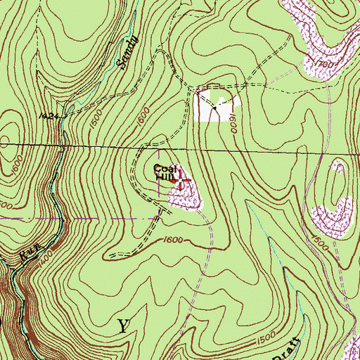 Topographic Map of Coal Hill, PA
