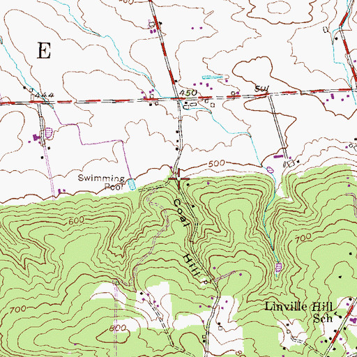 Topographic Map of Coal Hill, PA