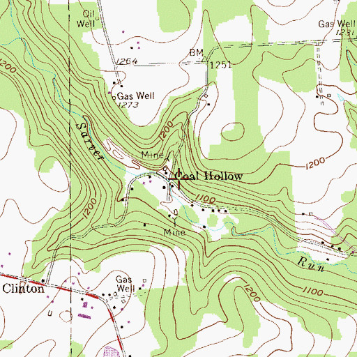 Topographic Map of Coal Hollow, PA