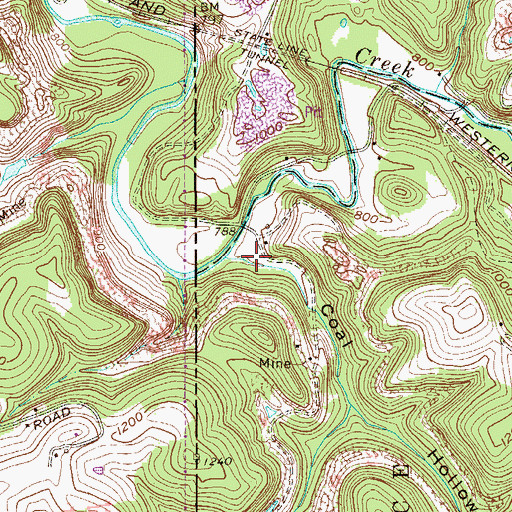 Topographic Map of Coal Hollow, PA