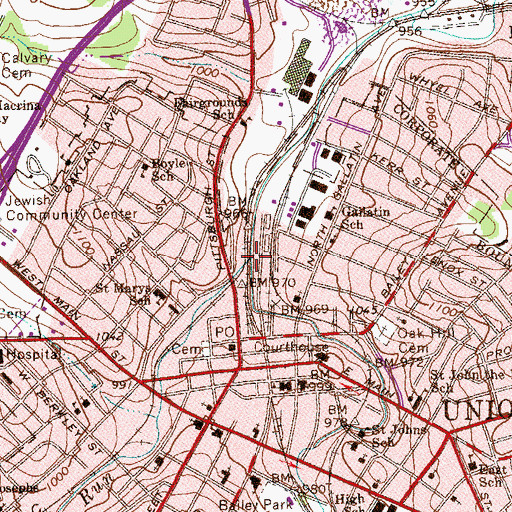 Topographic Map of Coal Lick Run, PA