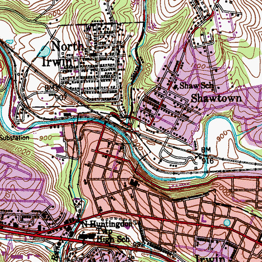 Topographic Map of Coal Run, PA