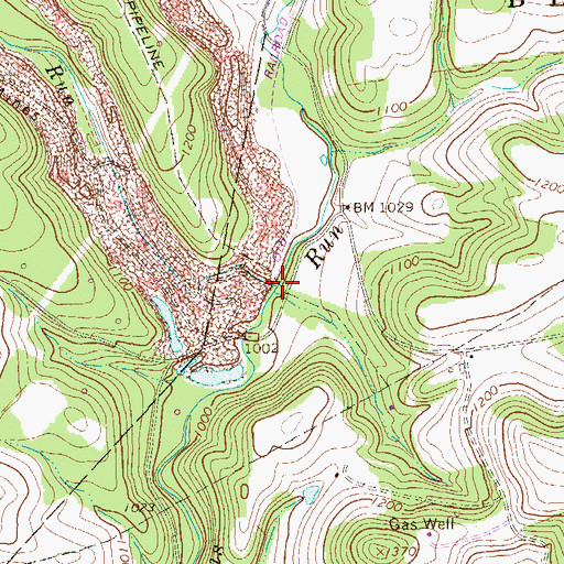 Topographic Map of Coal Run, PA