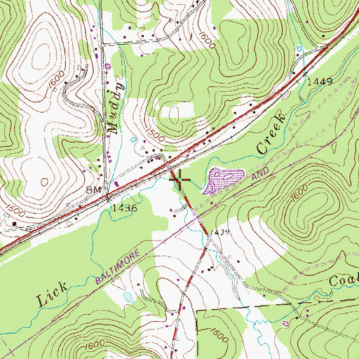 Topographic Map of Coal Run, PA