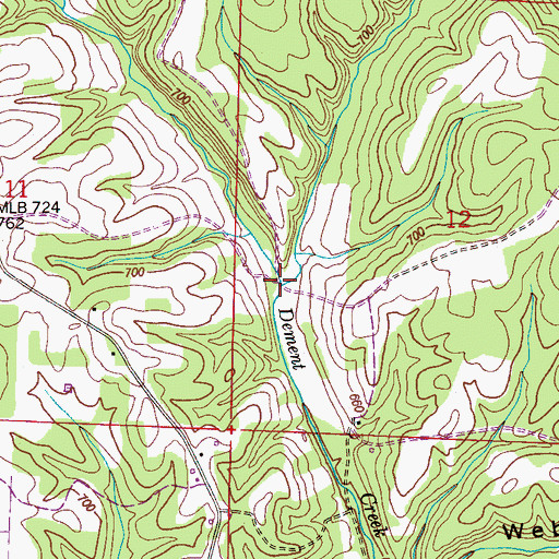 Topographic Map of Deerlick Branch, AL