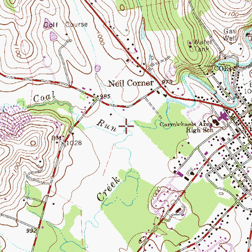 Topographic Map of Coal Run, PA
