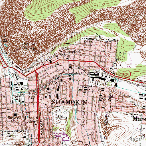Topographic Map of Coal Run, PA